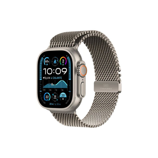 Apple Watch Ultra 2 - GPS + Cellular - 49mm - Naturlig Titanboett - Naturlig Titan Milanesisk Loop - L