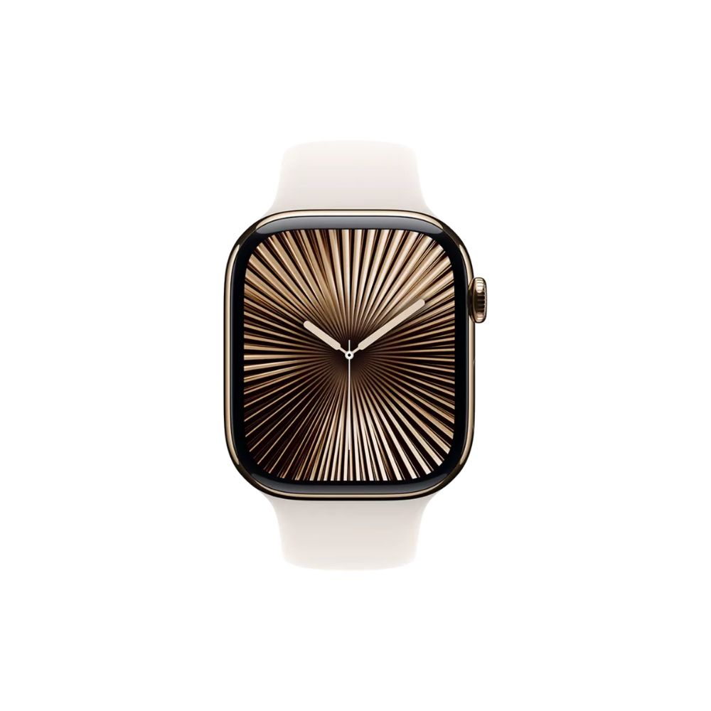Apple Watch Series 10 - GPS + Cellular - 46mm - Guld Titanboett - Stjärnglans Sportband M/L