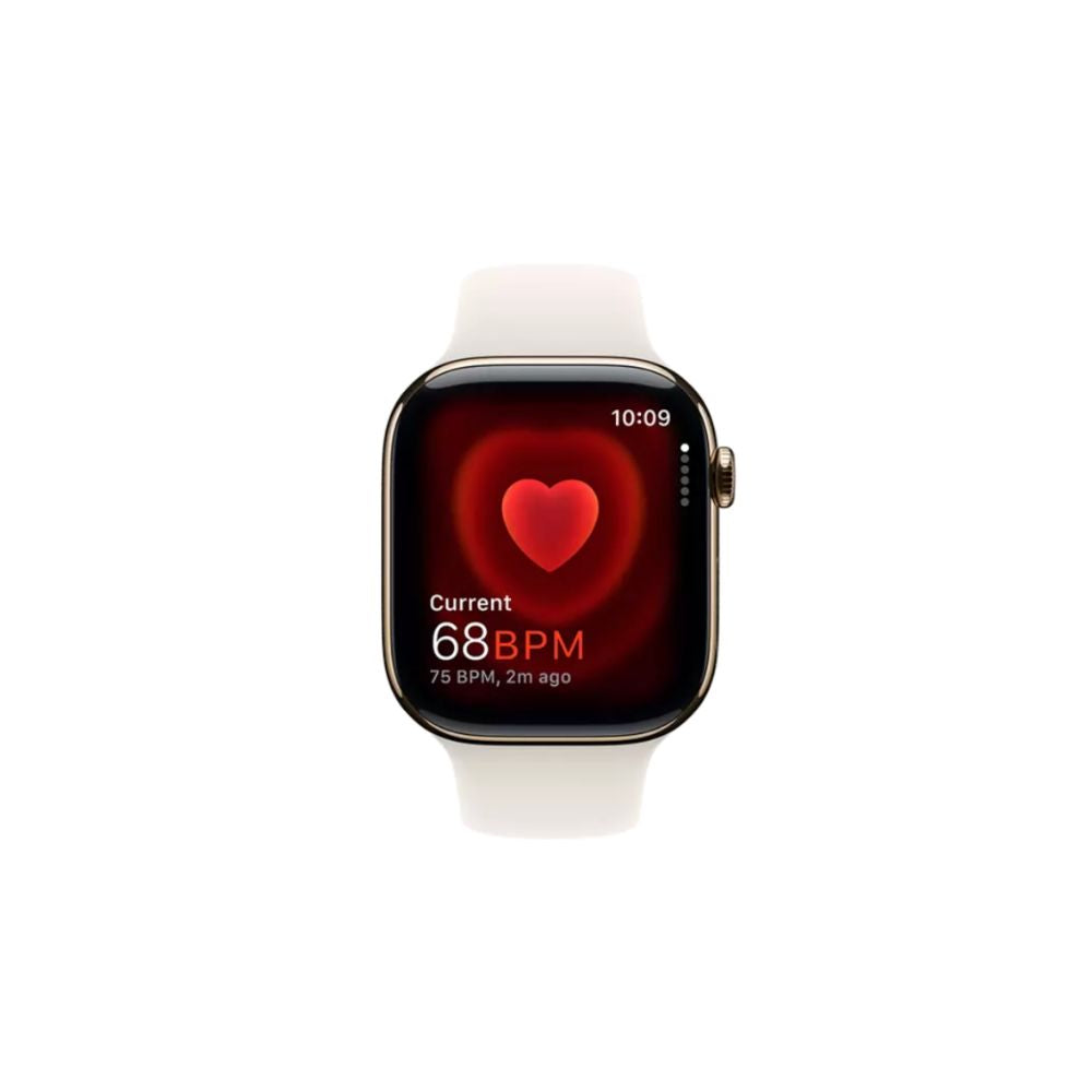 Apple Watch Series 10 - GPS + Cellular - 46mm - Guld Titanboett - Stjärnglans Sportband M/L