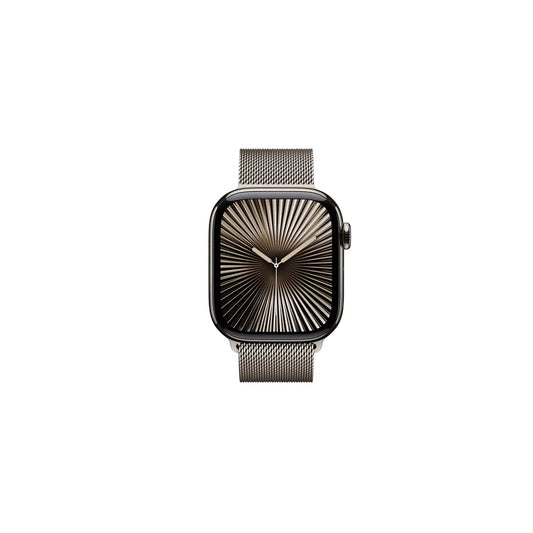 Apple Watch Series 10 - GPS + Cellular - 46mm - Naturlig Titanboett - Naturlig Milanesisk Loop S/M