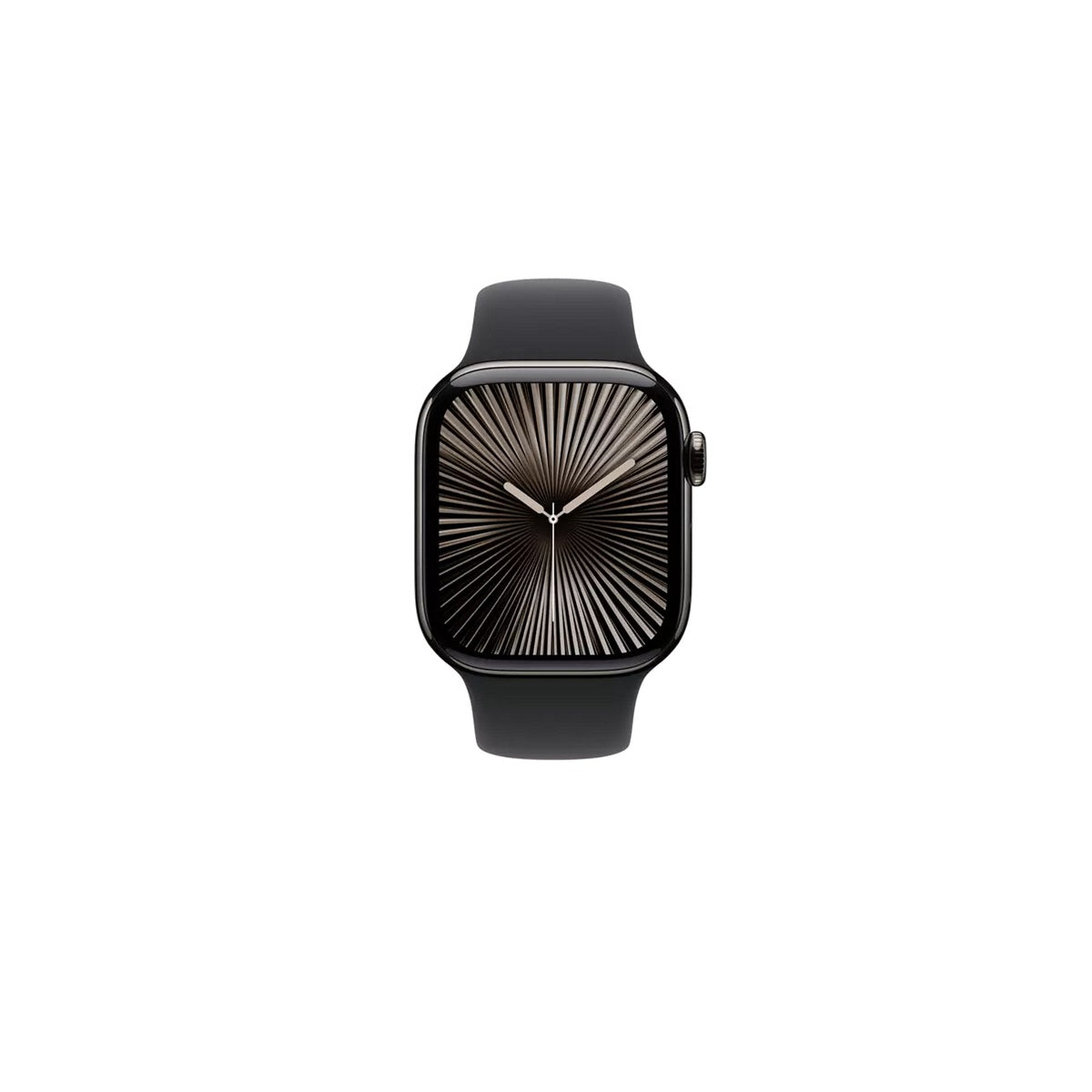 Apple Watch Series 10 - GPS + Cellular - 42mm - Skiffer Titanboett - Svart Sportband S/M