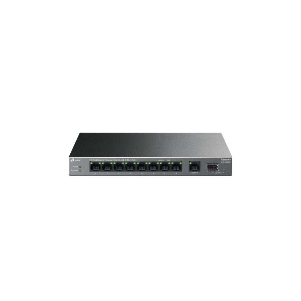 TP-Link LS1210GP 10-Port Gigabit Switch med 8-Port PoE+
