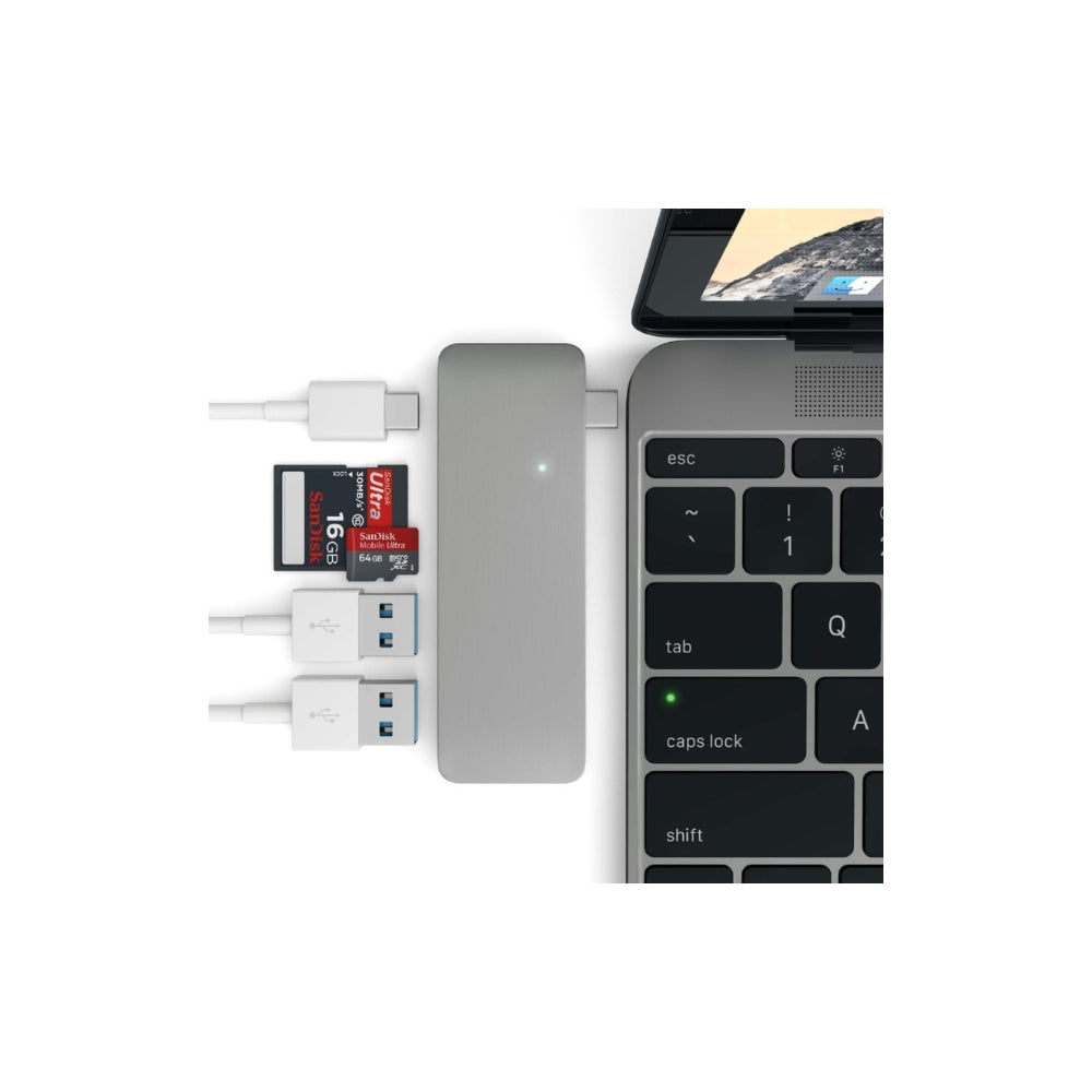 Satechi USB-C Pass Through USB Hub – 3-i-1 hub