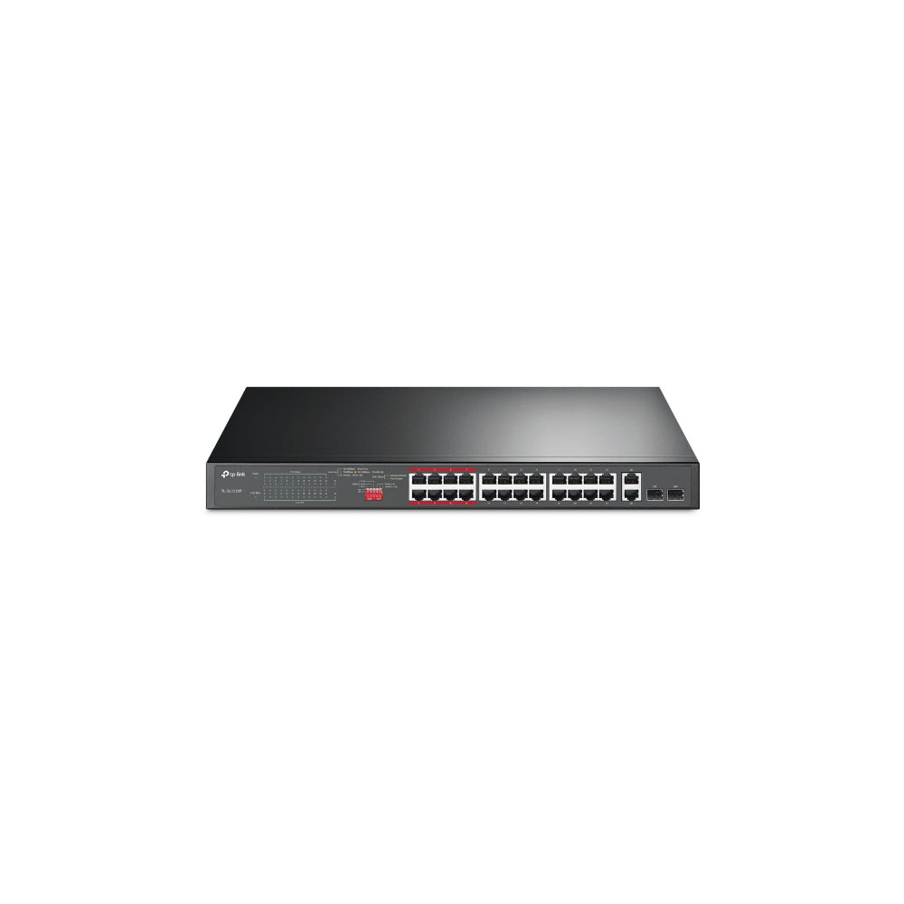 TP-Link TL-SL1226P 24-Port 10/100Mbps + 2-Port Gigabit Unmanaged PoE+ Switch