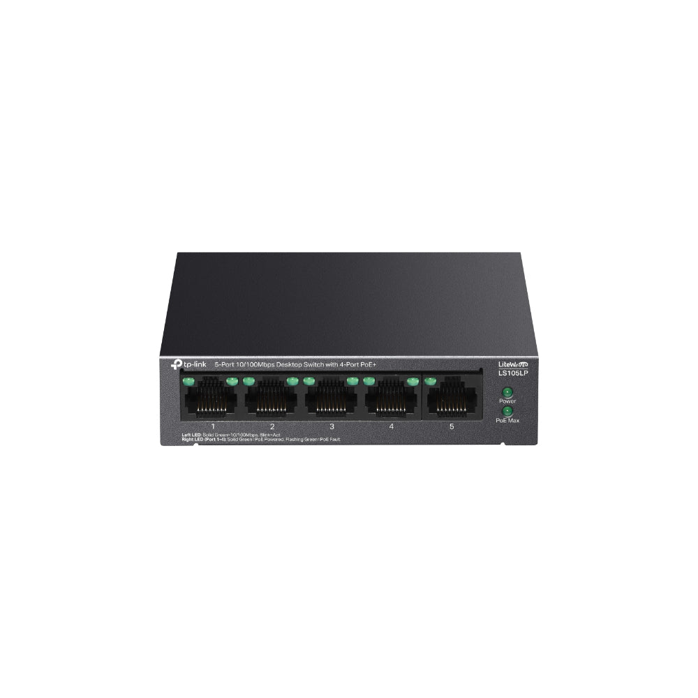 TP-Link LS105LP 5-Port 10/100 Mbps Desktop Switch med 4-Port PoE+