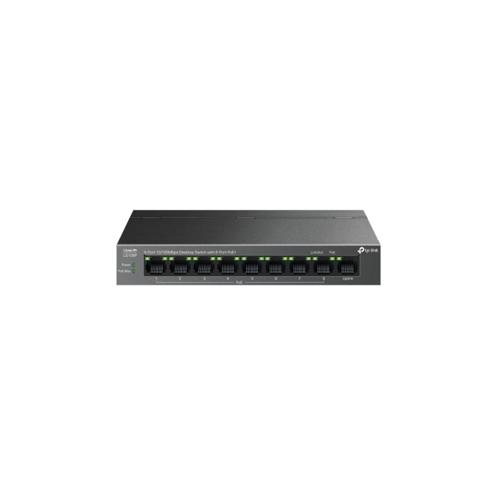 TP-Link LS109P 9-Port 10/100Mbps Switch with 8-Port PoE+