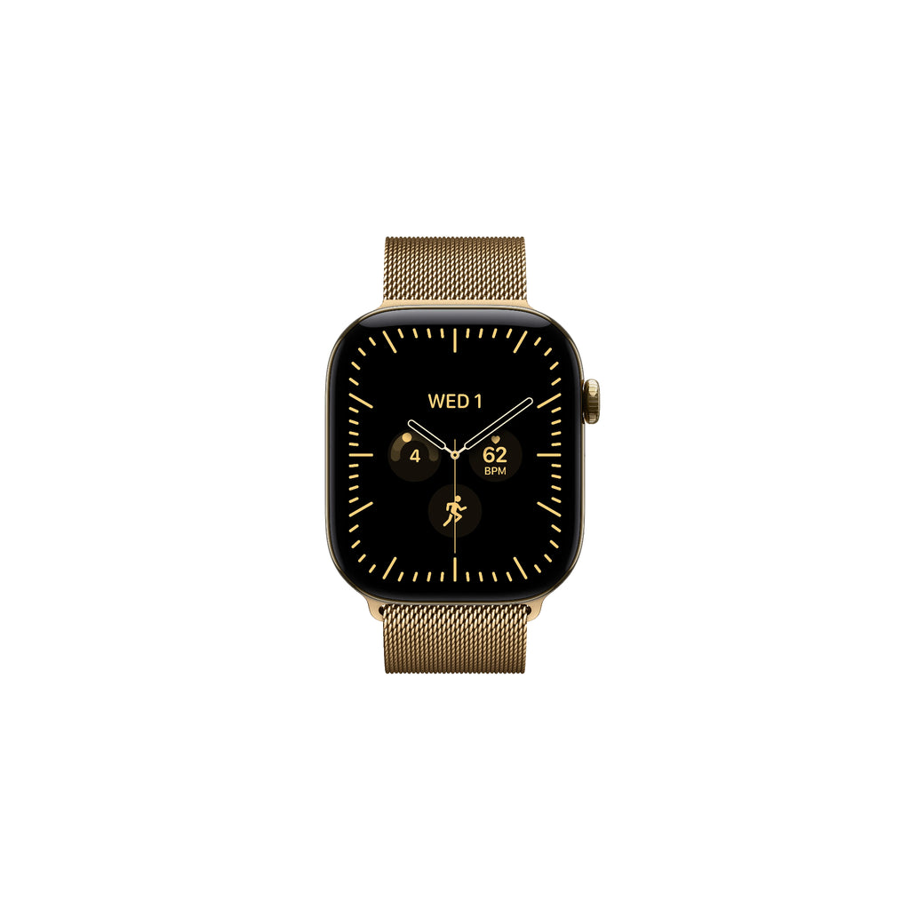 Apple Watch Series 12 GPS + Cellular 46mm - radiant gold titan - milanesisk loop S/M