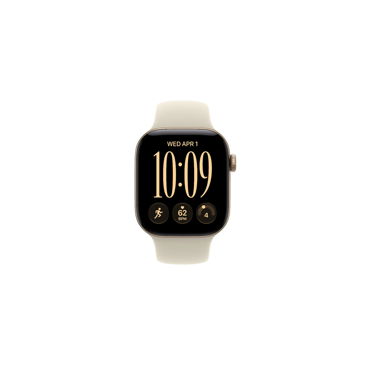 Apple Watch Series 12 GPS + Cellular 42mm - ljust guld aluminium - sand sportband S/M