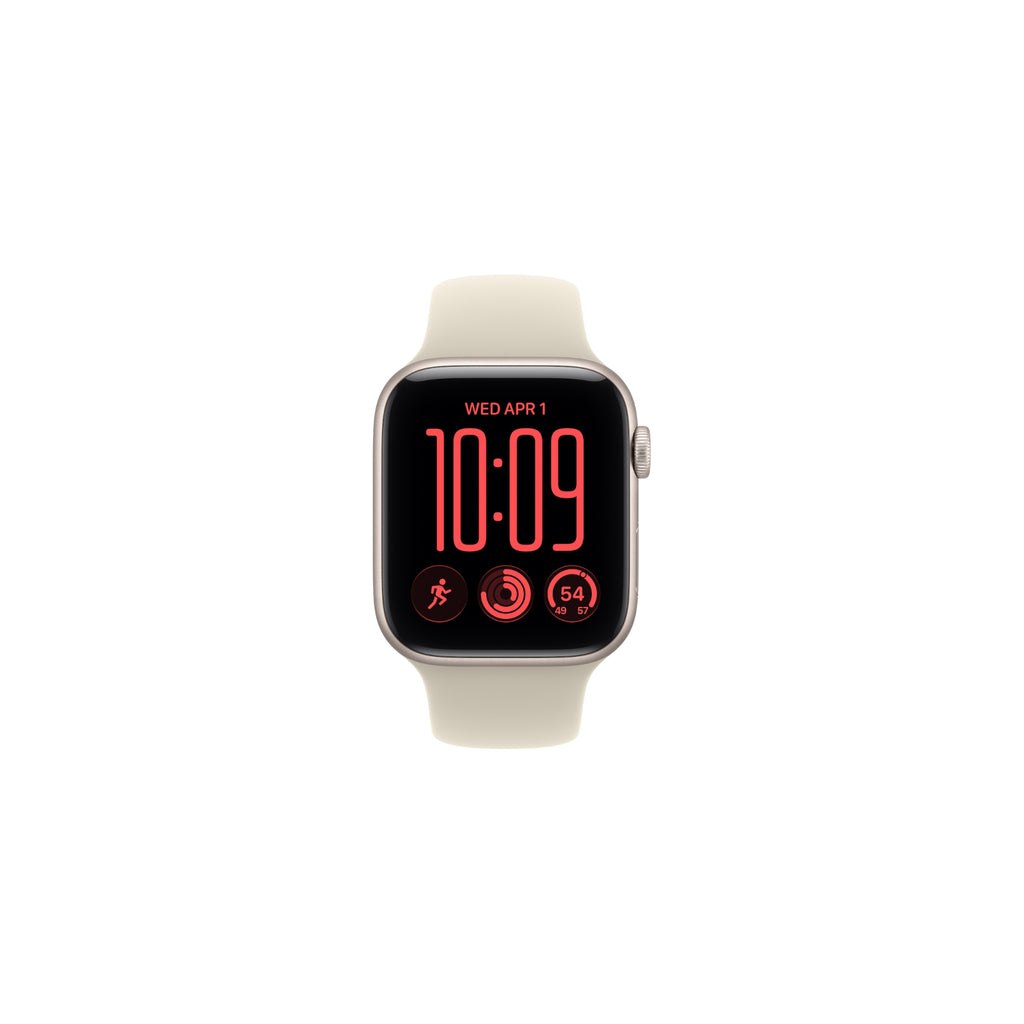 Apple Watch SE 3 GPS 44mm Stjärnglans Aluminium - Sand Sportband S/M