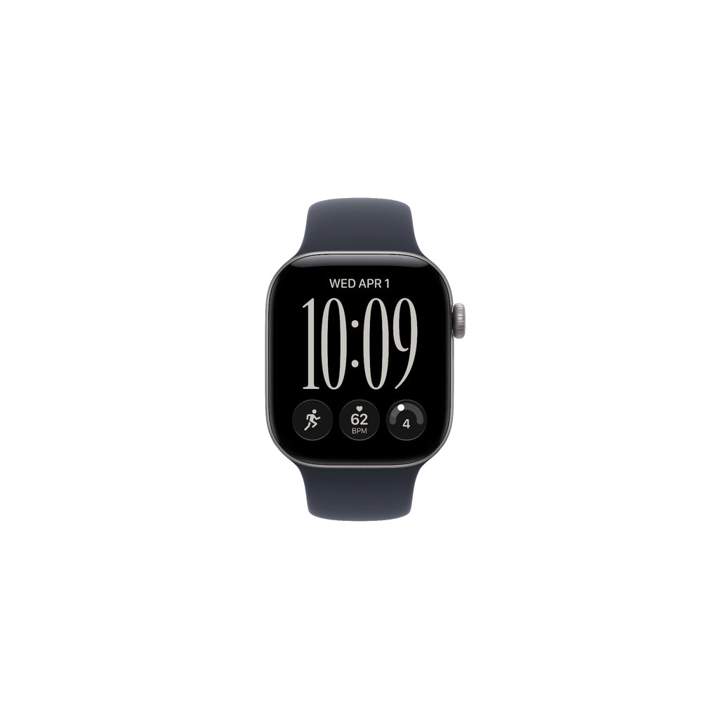 Apple Watch Series 12 GPS + Cellular 42mm - rymdgrå aluminium - marinblått sportband S/M