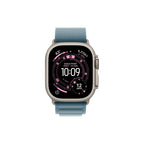 Apple Watch Ultra 3 49mm Naturlig Titan - Ljusblå Bergsloop Large