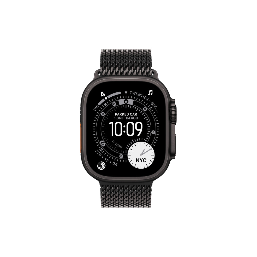 Apple Watch Ultra 3 49mm Svart Titan - Milanesisk Loop Large