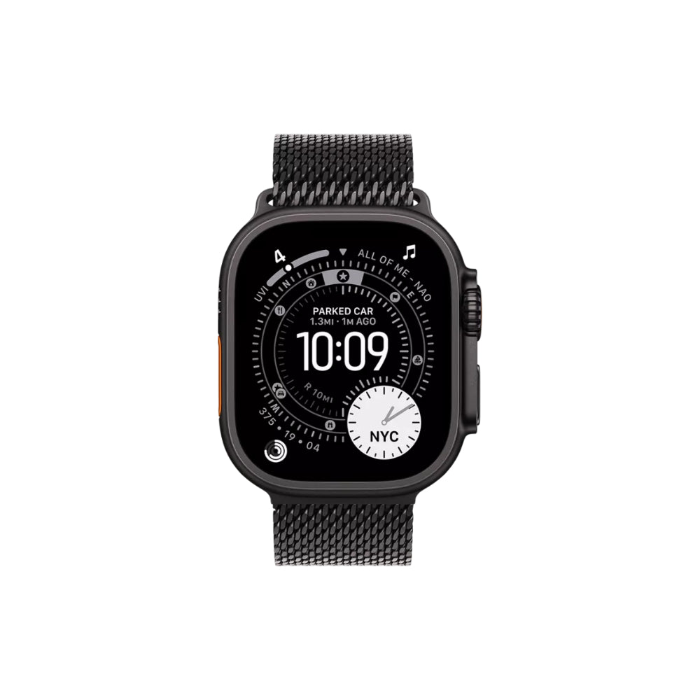 Apple Watch Ultra 3 49mm Svart Titan - Milanesisk Loop Medium
