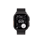 Apple Watch Ultra 3 49mm Svart Titan - Milanesisk Loop Medium