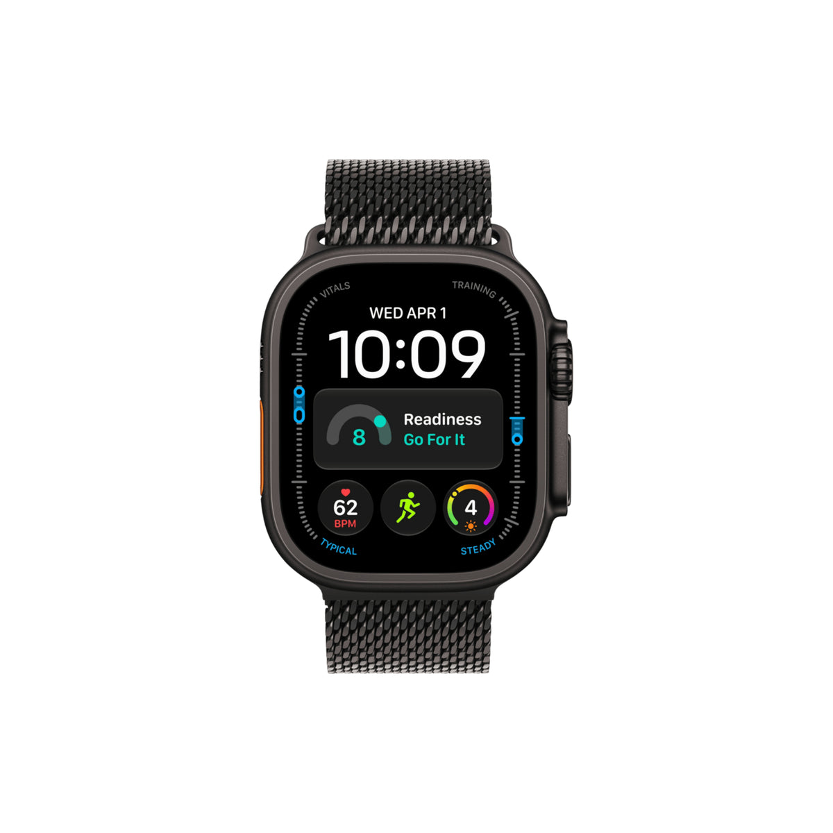 Apple Watch Ultra 4 49mm Svart Titan Milanesisk Loop