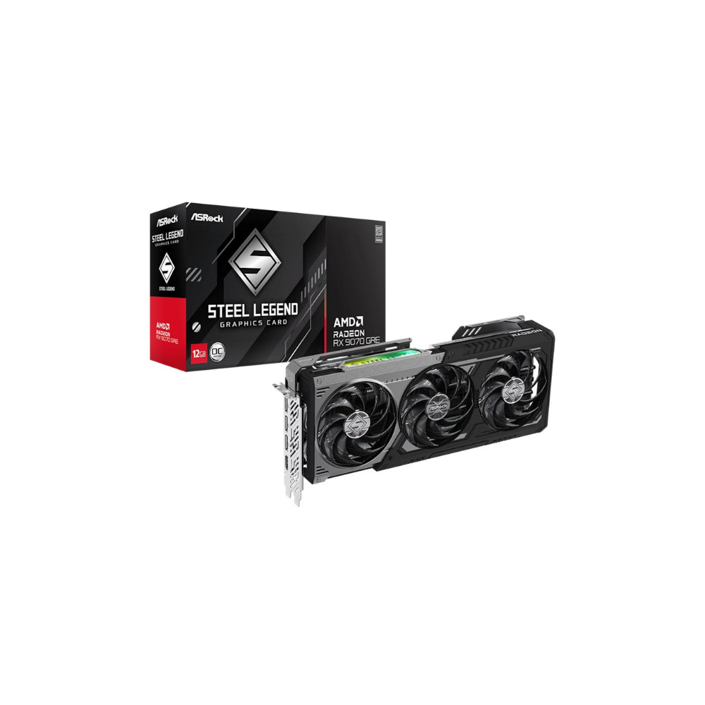 ASRock Radeon RX 9070 GRE Steel Legend Dark OC 12GB