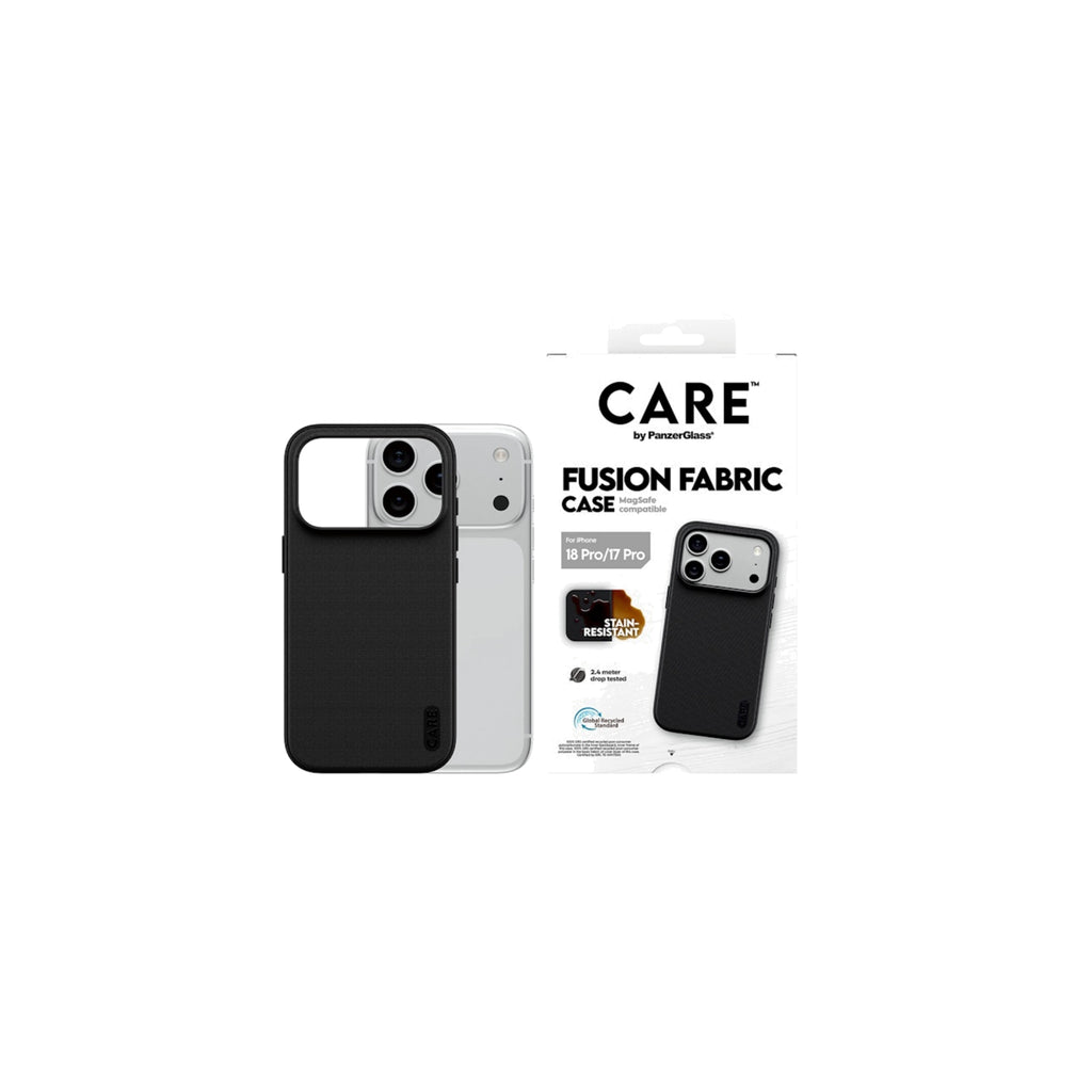 PanzerGlass Fusion Fabric Case - mobilskal - iPhone 18 Pro / 17 Pro - svart