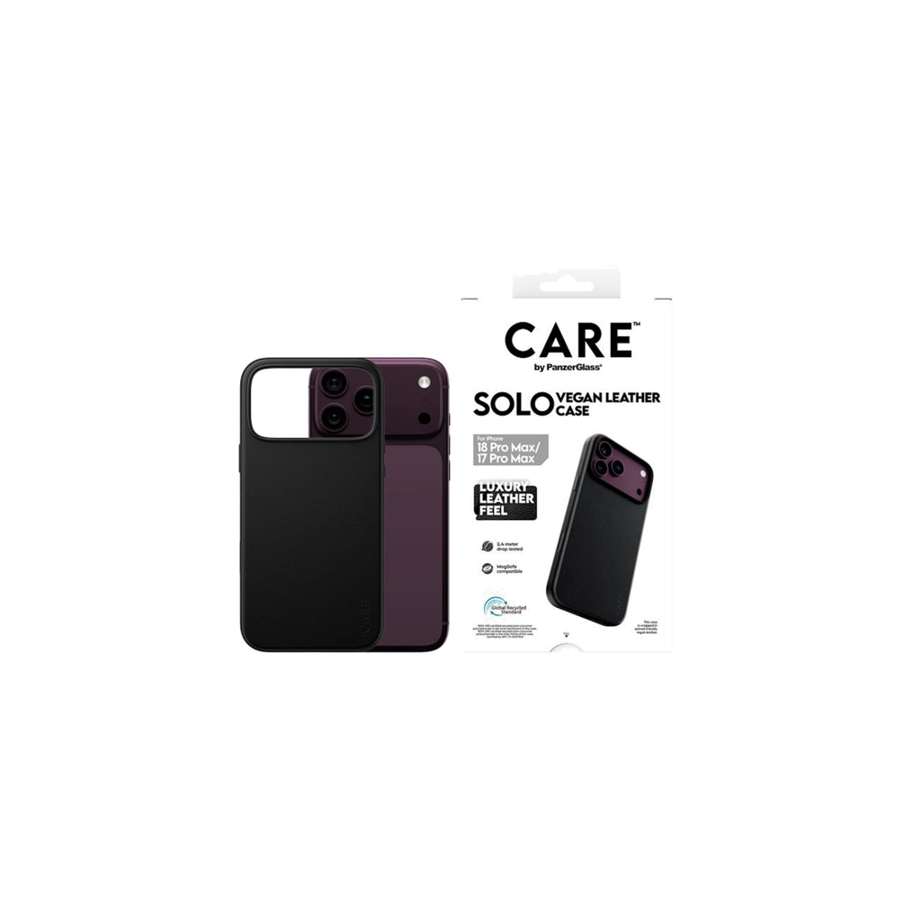 PanzerGlass Solo Vegan Leather - mobilskal - iPhone 18 Pro Max / 17 Pro Max - svart