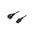 DELTACO DEL-109M Jordad apparatkabel CEE 7/7 till IEC 60320 C13 2 m svart