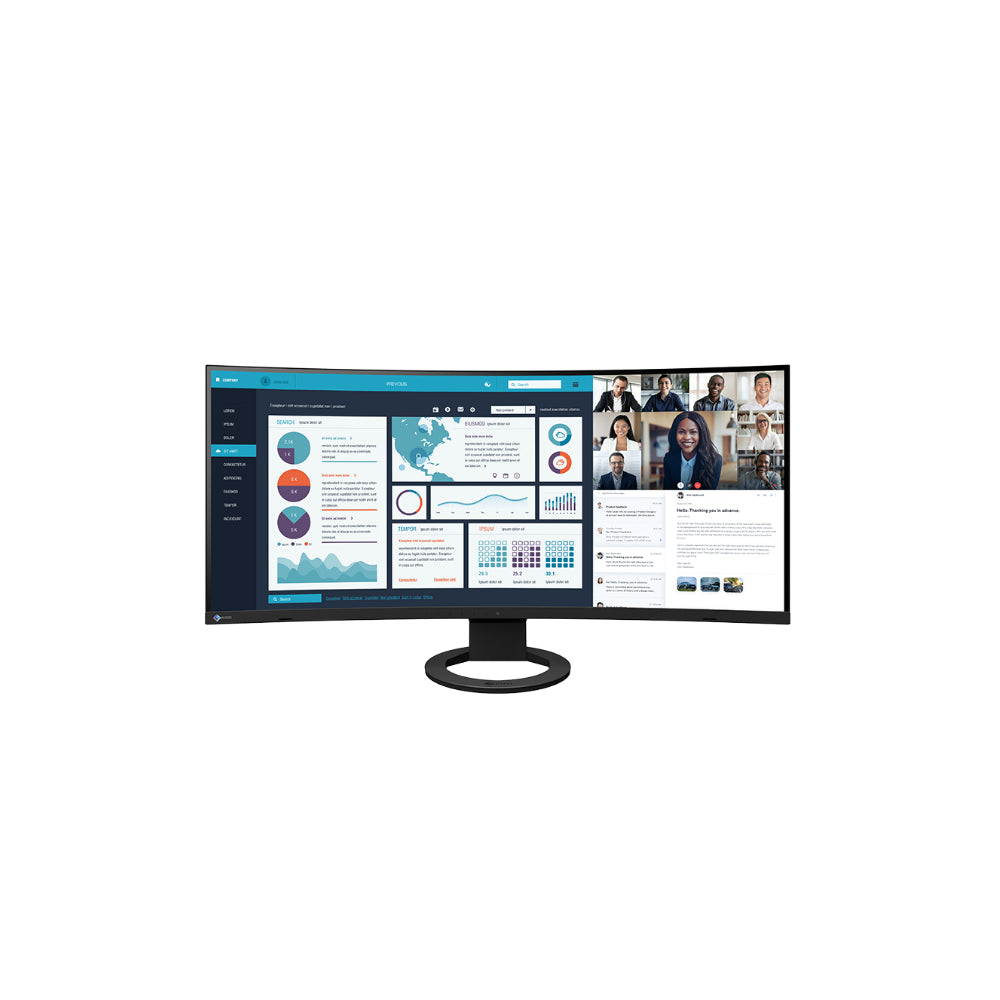 Eizo FlexScan EV3895-BK 38" - Ultrawide - Böjd - USB-C Dockfunktion - 3840x1600 - IPS - 60Hz