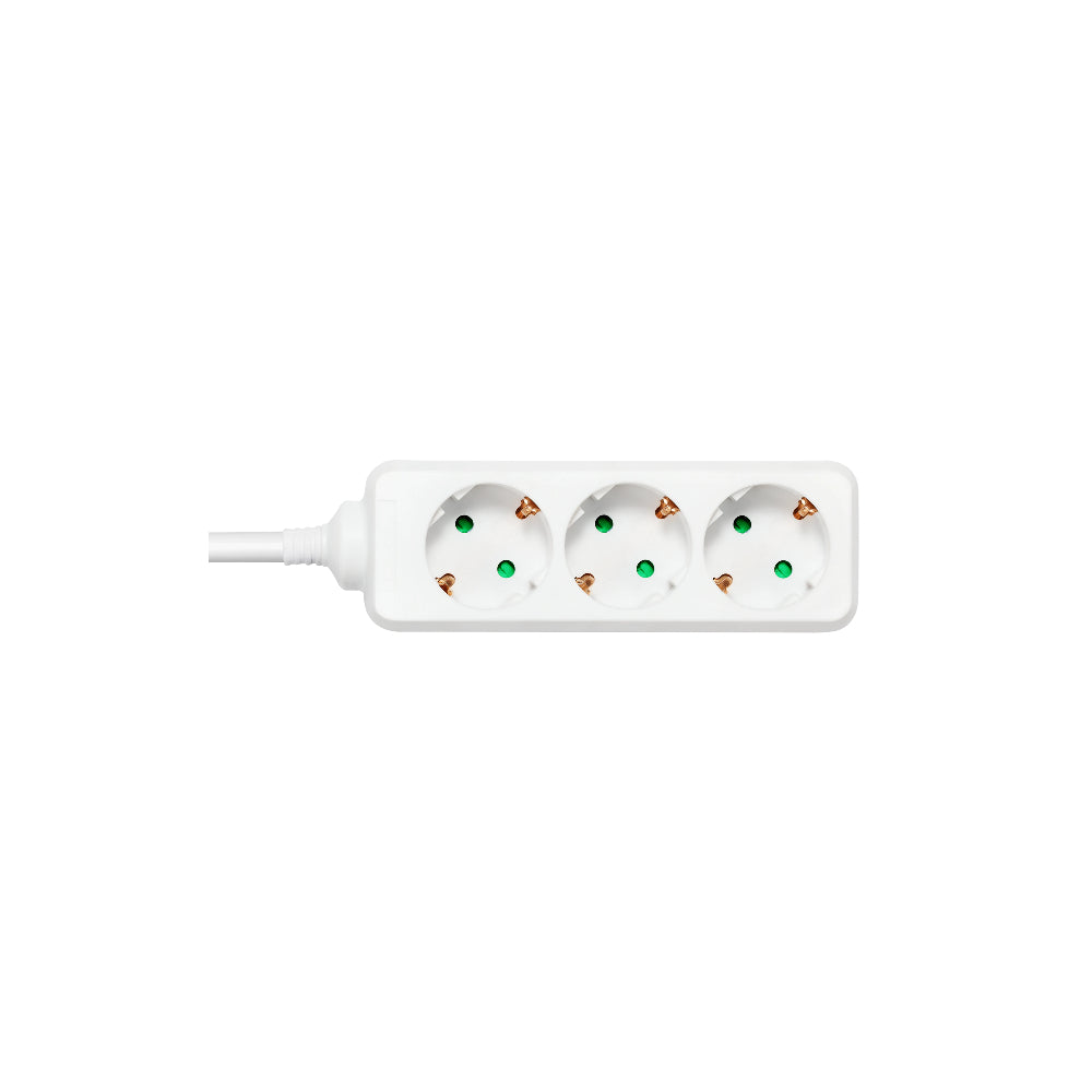 DELTACO GT-0304 Grenuttag med 3 uttag 3 m vit