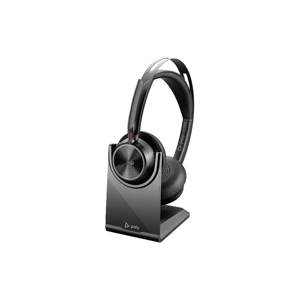HP Poly Voyager Focus 2 med laddningsställ USB-C/A UC Svart