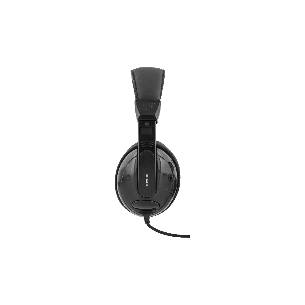 DELTACO HL-51 Over-ear hörlurar med volymkontroll 3,5 mm 2,5 m svart