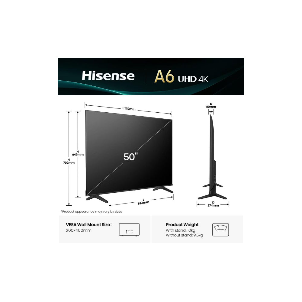 Hisense 50A6Q 50" - DLED 4K