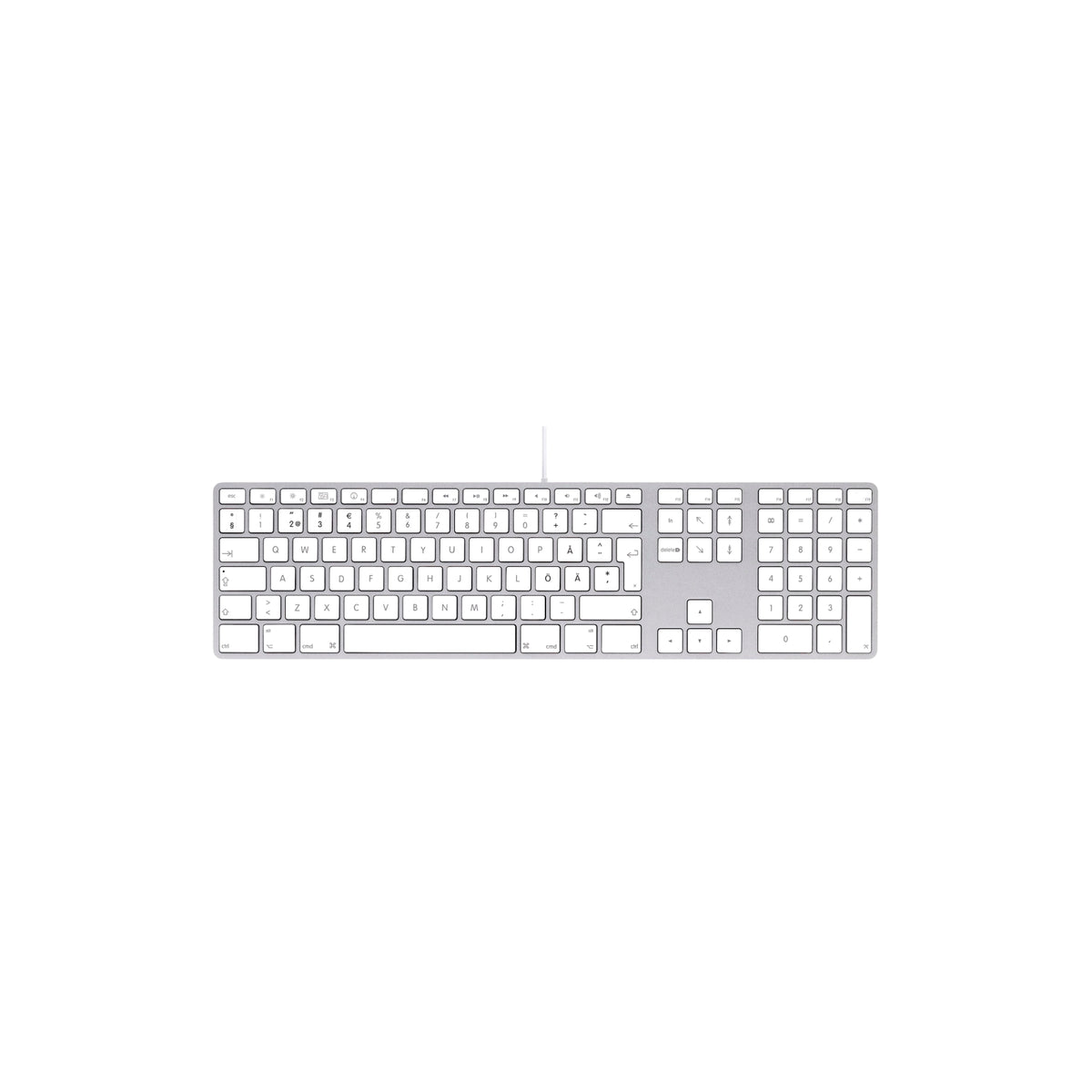 LMP USB tangentbord med numerisk del - svenskt (Vit/Silver)
