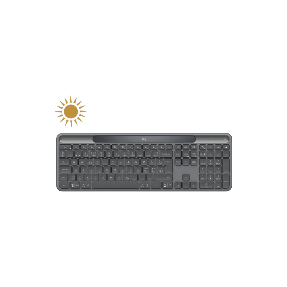 Logitech Signature K980 Solar+ For Business - Trådlös Grafit