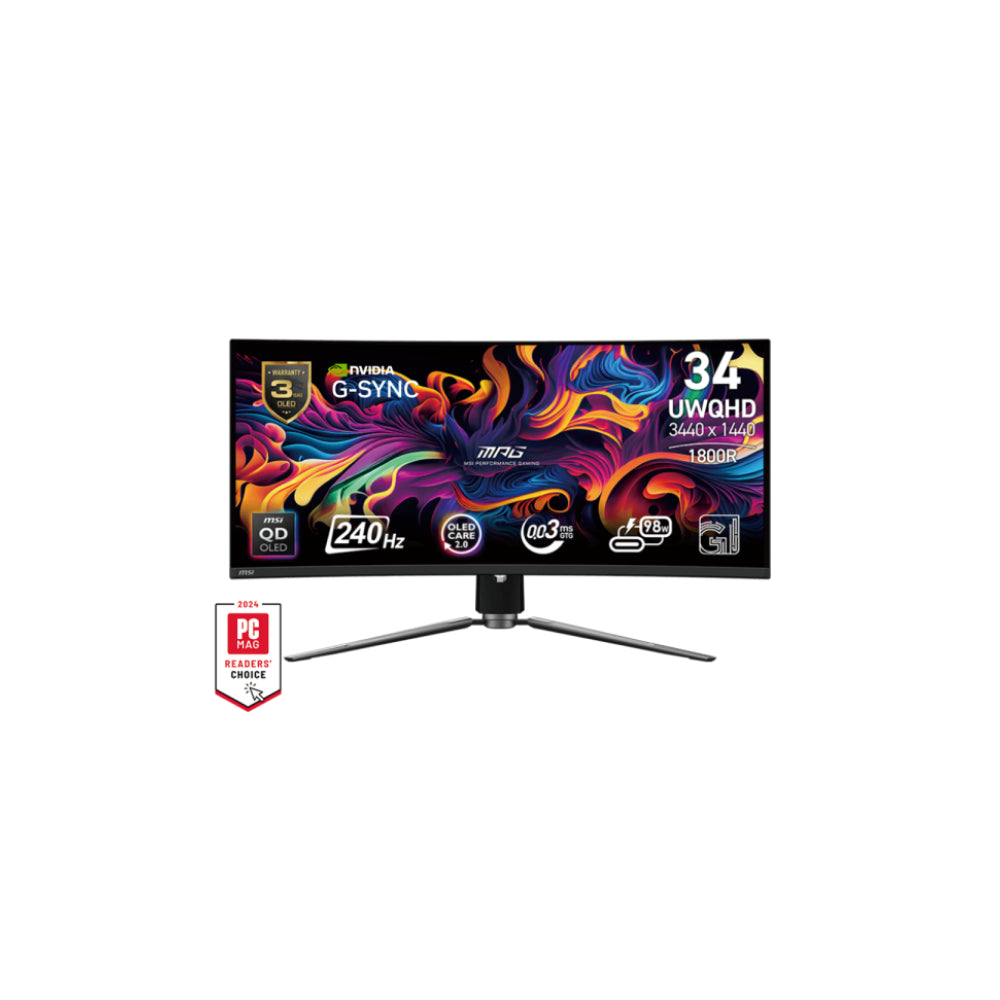 MSI MPG 341CQPX 34.18" - Böjd Ultrawide USB-C 3440x1440 QD-OLED 240Hz