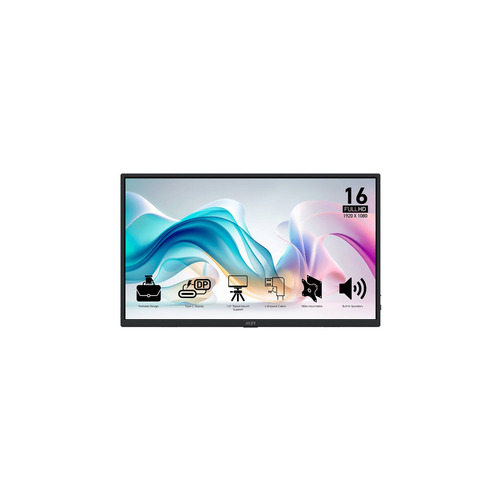 MSI PRO MP165DE E6 16" - USB-C 1920x1080 IPS 60Hz