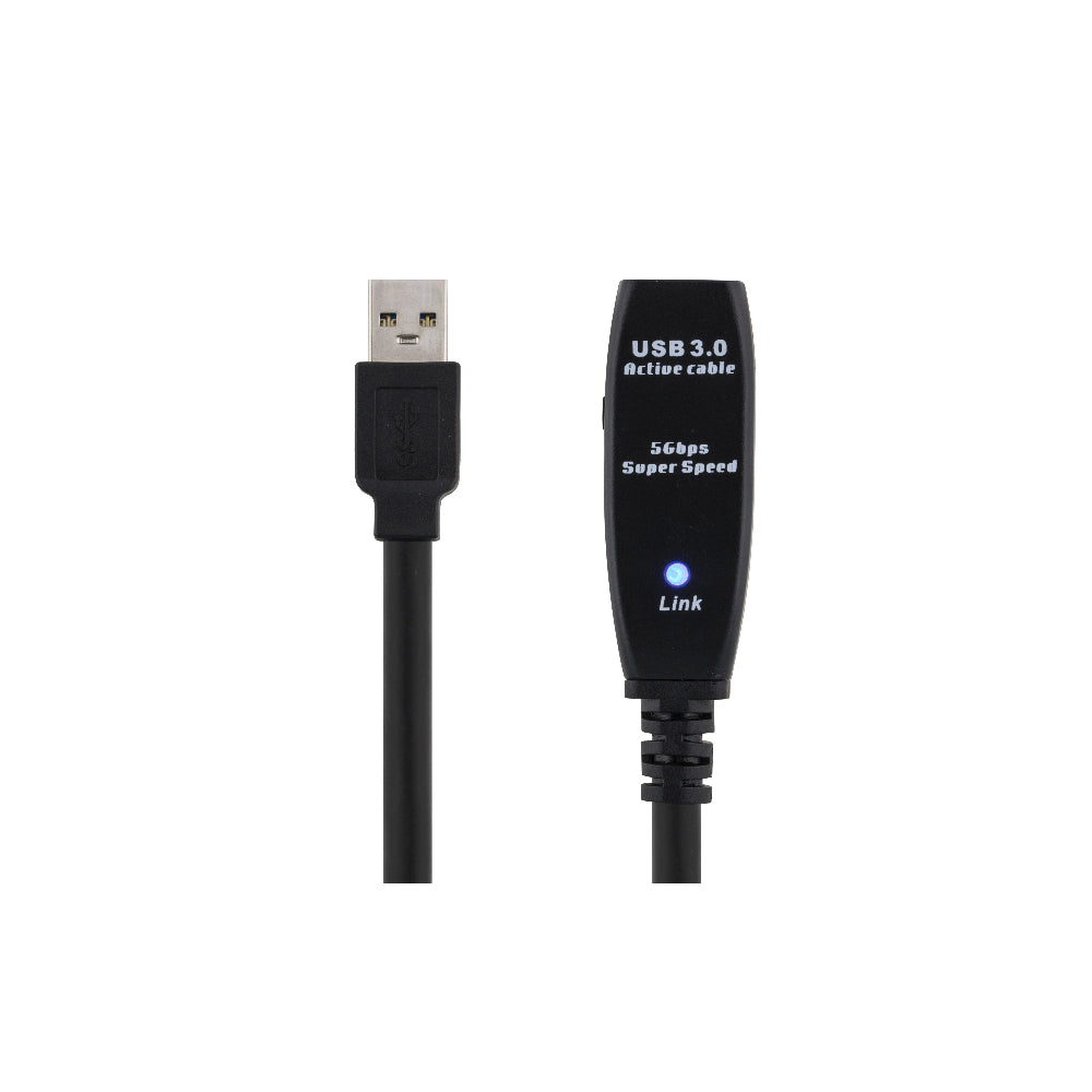 DELTACO PRIME USB3-1001 Aktiv USB 3.0-förlängningskabel USB-A hane till USB-A hona 3 m