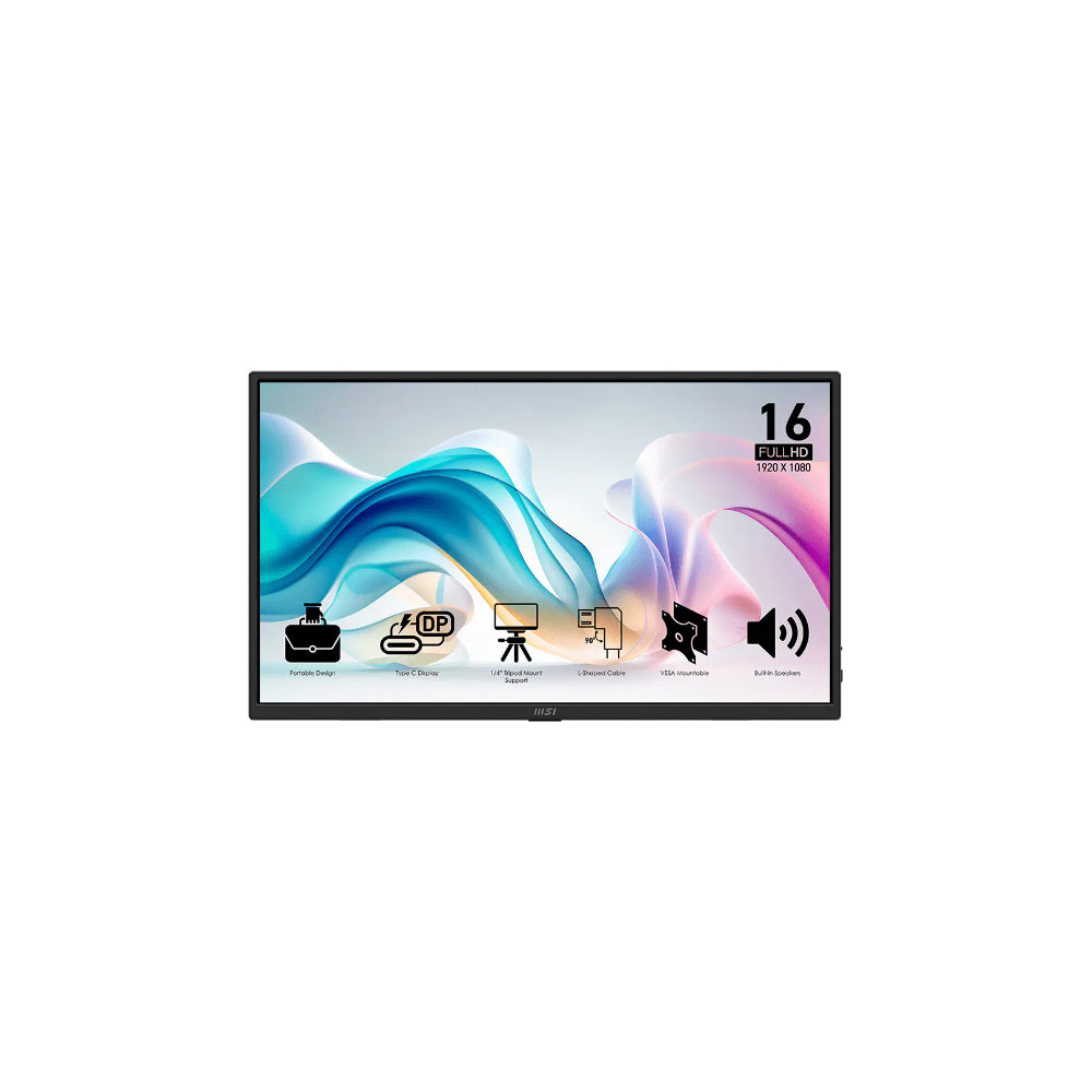 MSI PRO MP165 E6 16" - USB-C 1920x1080 IPS 60Hz