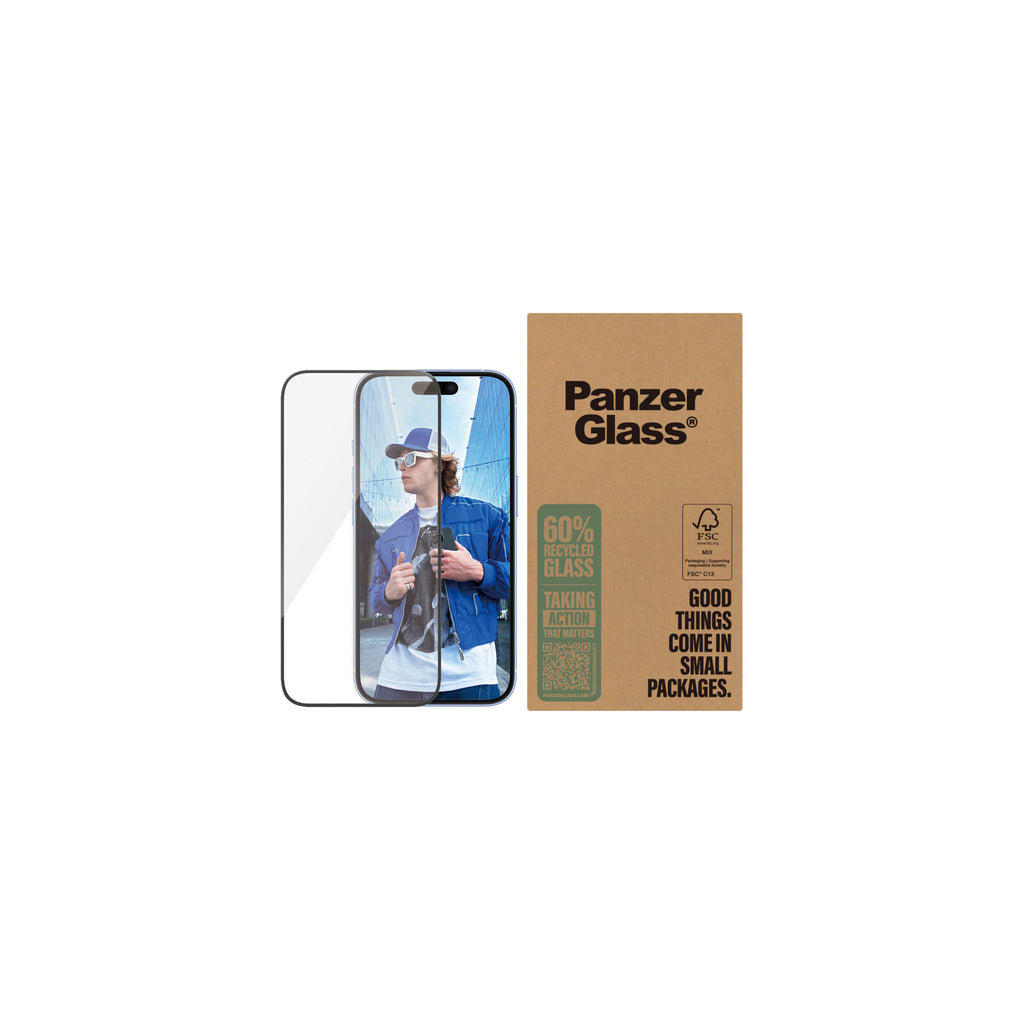 PanzerGlass Screen Protector Ultra-Wide Fit för iPhone 15 och iPhone 16
