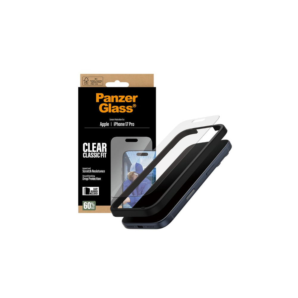 Panzerglass Classic skärmskydd iPhone 17 Pro - EasyAligner