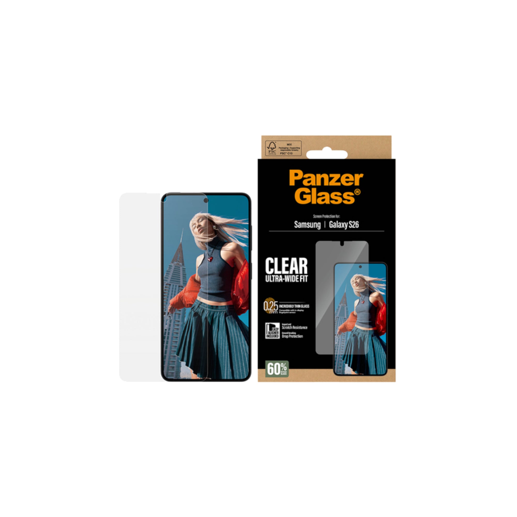 PanzerGlass Screen Protector Ultra-Wide Fit för Samsung Galaxy S26