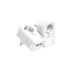 TP-Link TL-PA7027P KIT V1 AV1000 2-Port Gigabit Passthrough Powerline Starter Kit