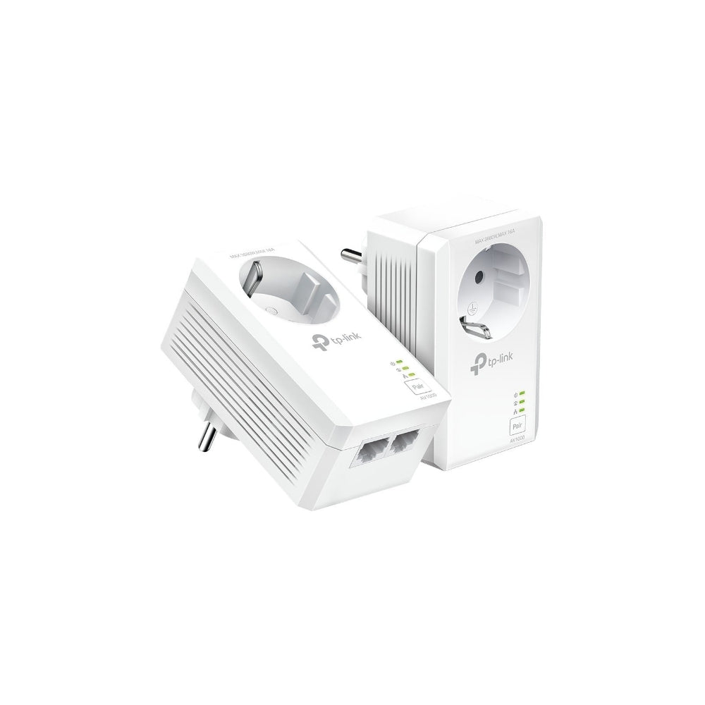TP-Link TL-PA7027P KIT V1 AV1000 2-Port Gigabit Passthrough Powerline Starter Kit