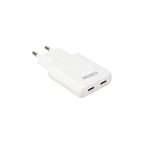 DELTACO USBC-AC200 USB-C väggladdare 45 W med dubbla USB-C Power Delivery