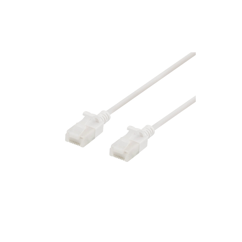 DELTACO UUTP-1008 U/UTP Cat6a slim patchkabel 0,3 m vit