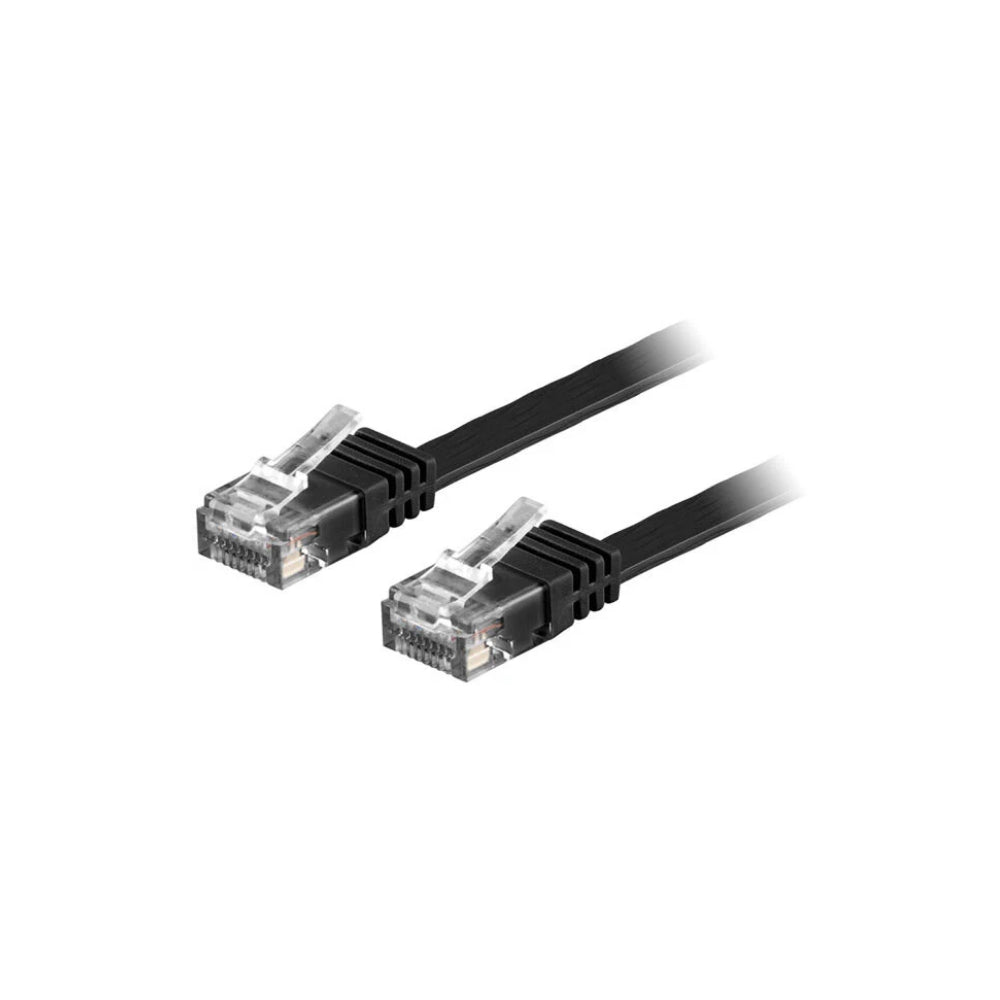 DELTACO TP-62S-FL U/UTP Cat6 patchkabel flat 2 m svart
