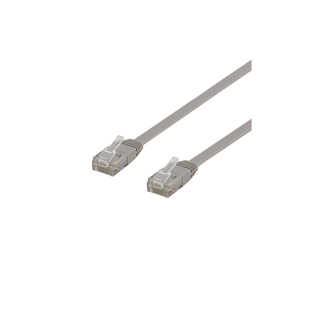 DELTACO TP-62-FL U/UTP Cat6 patchkabel flat 2 m grå