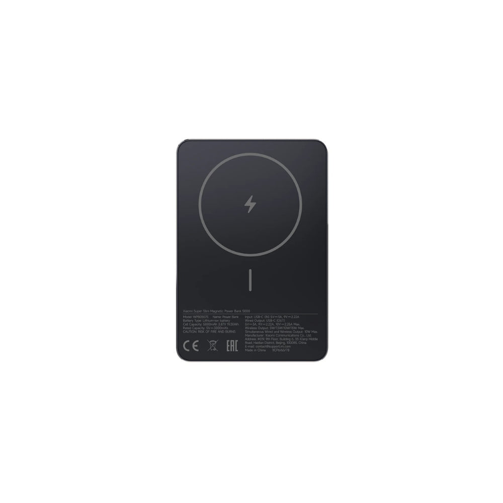 Xiaomi Super Slim Magnetic Power Bank 5000 Powerbank 5000mAh 22,5Watt Sort