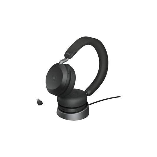 Jabra Evolve2 75 med laddningsställ USB-C MS Svart