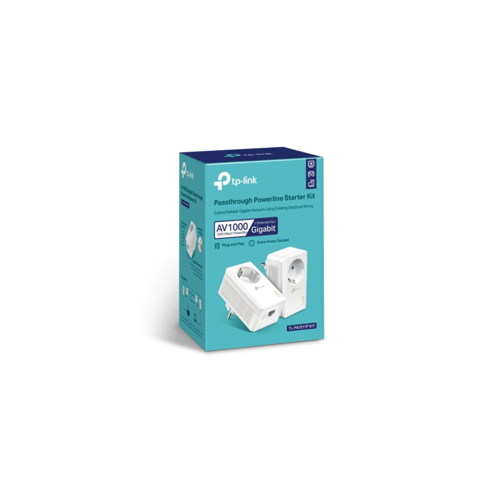 TP-Link TL-PA7017P KIT AV1000 Gigabit Passthrough Powerline Starter Kit