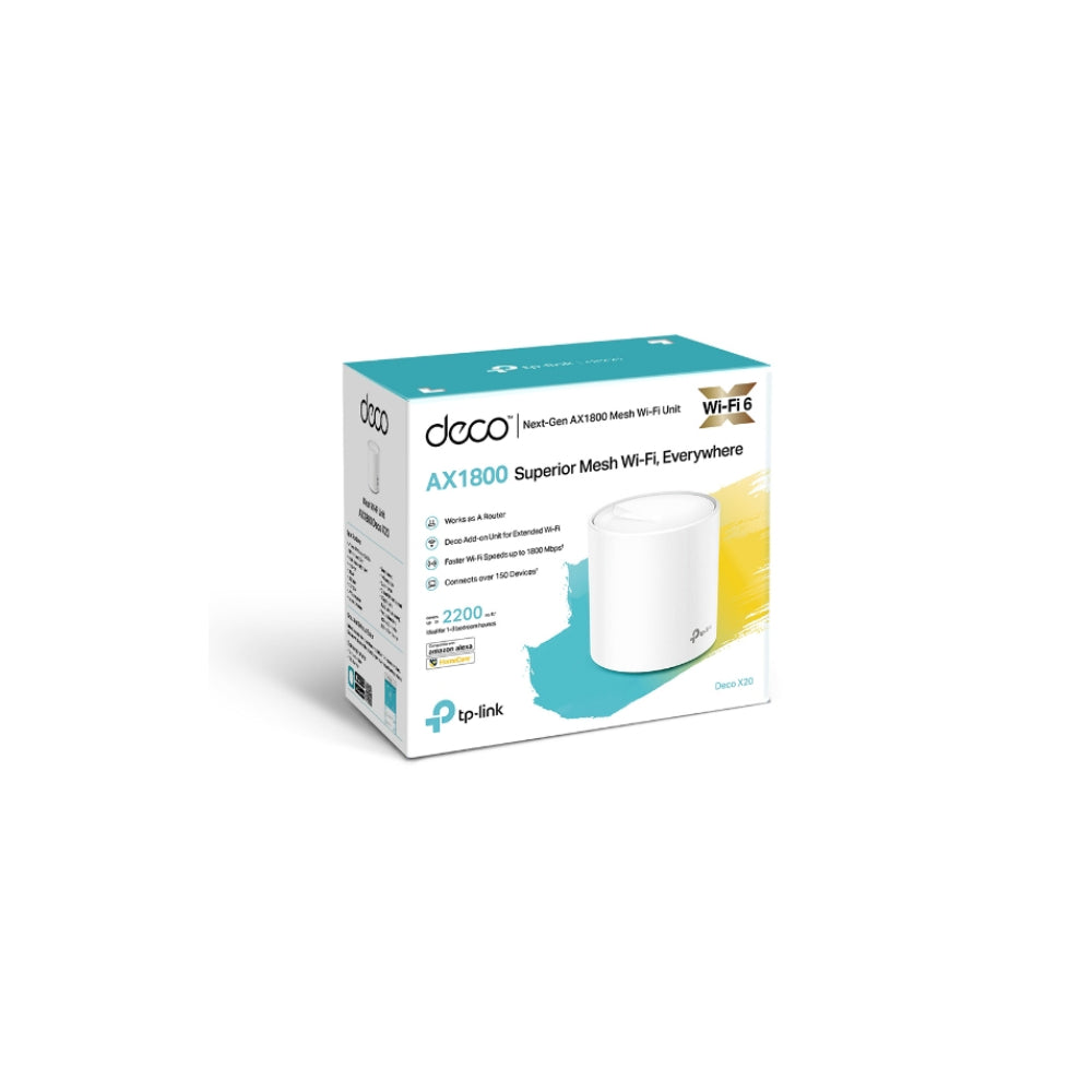 TP-Link Deco X20(1-pack) AX1800 Whole Home Mesh Wi-Fi 6 System