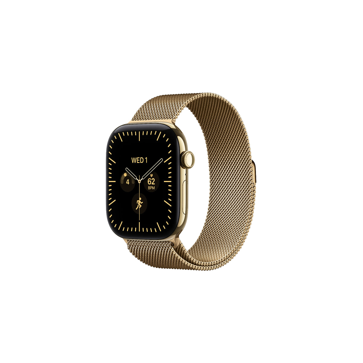 Apple Watch Series 12 GPS + Cellular 46mm - radiant gold titan - milanesisk loop S/M