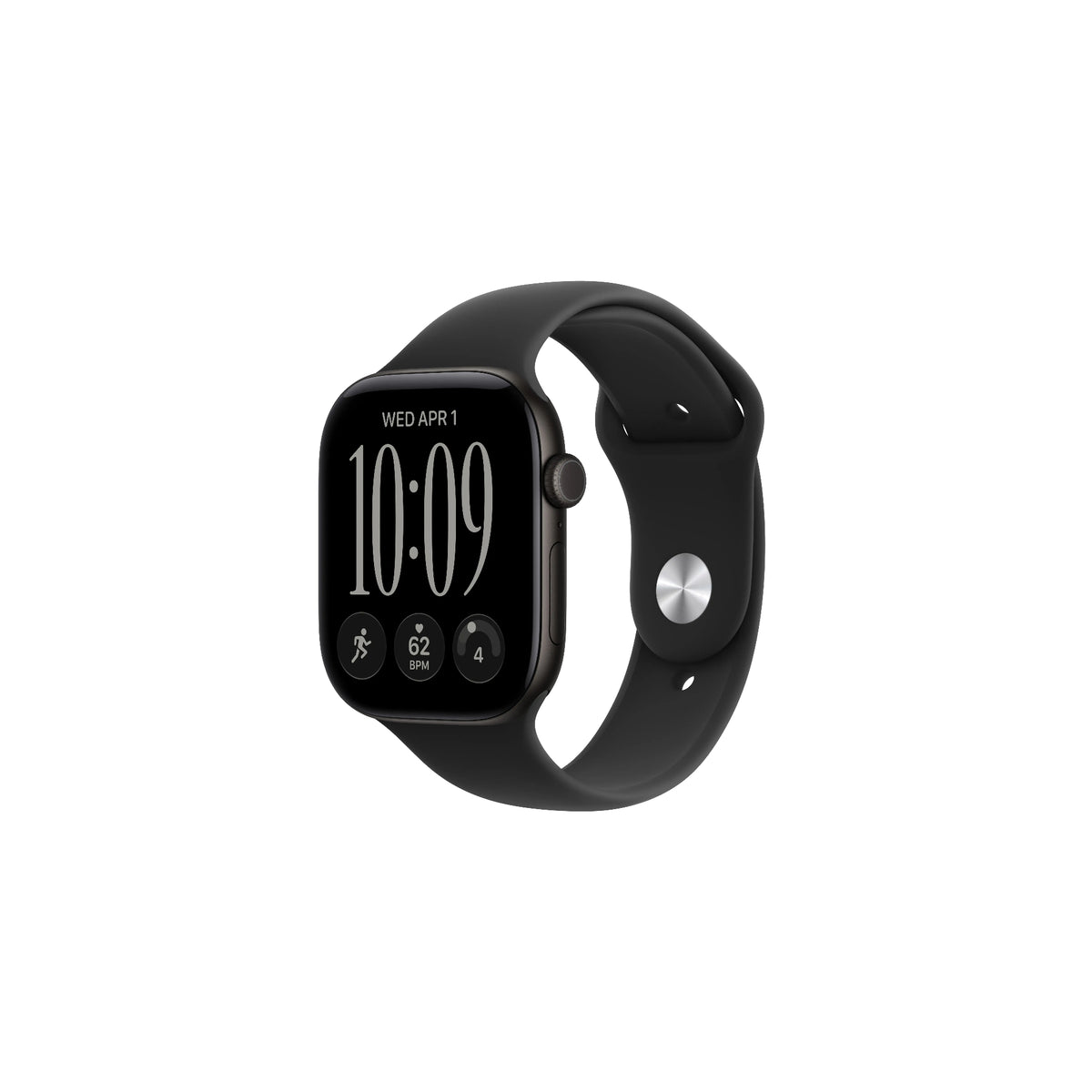 Apple Watch Series 12 GPS + Cellular 46mm - svart aluminium - svart sportband S/M