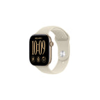 Apple Watch Series 12 GPS + Cellular 46mm - ljust guld aluminium - sand sportband M/L